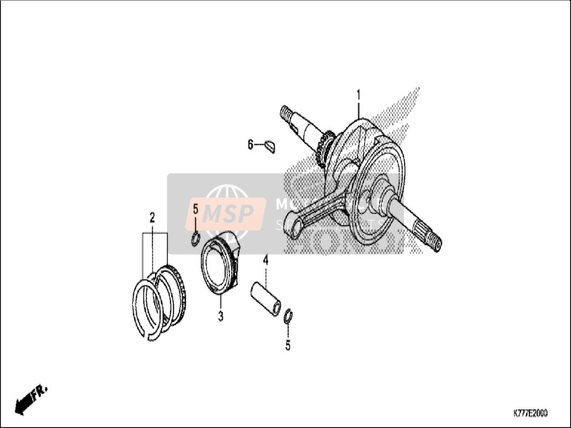 Honda SH125D 2019 Kurbelwelle/Kolben für ein 2019 Honda SH125D